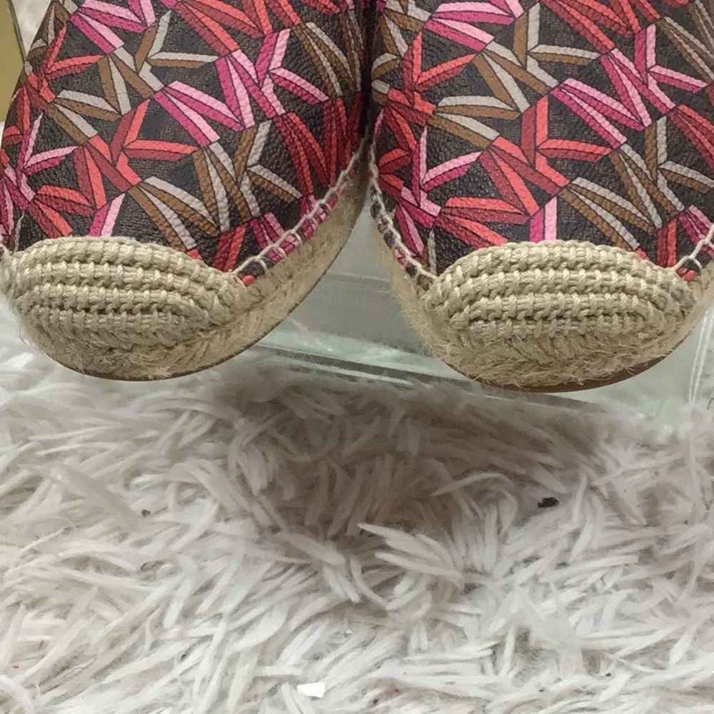 Michael Michael Kors Kendrick Vibrant Pink and Brown Espadrilles 8.5